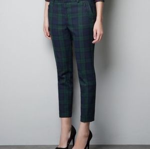 Zara blue and green plaid pants